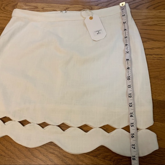 scalloped hem mini skirt scallop cut out skirt size M - Picture 11 of 13